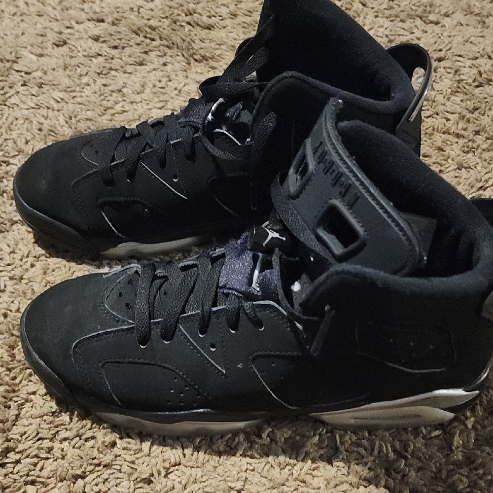 Jordan 6  Black and Gray High-Top Sneakers